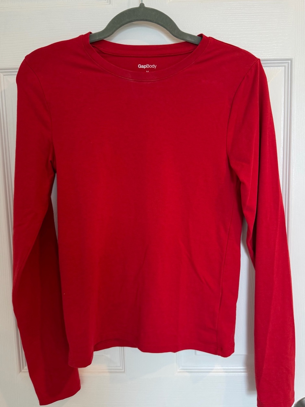 Gap Body Red Long-Sleeve Women's Crewneck Top